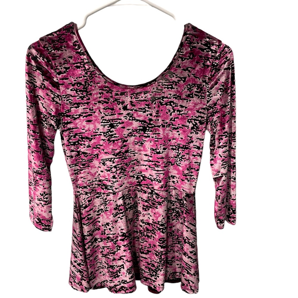Decree purple and black babydoll blouse size- small